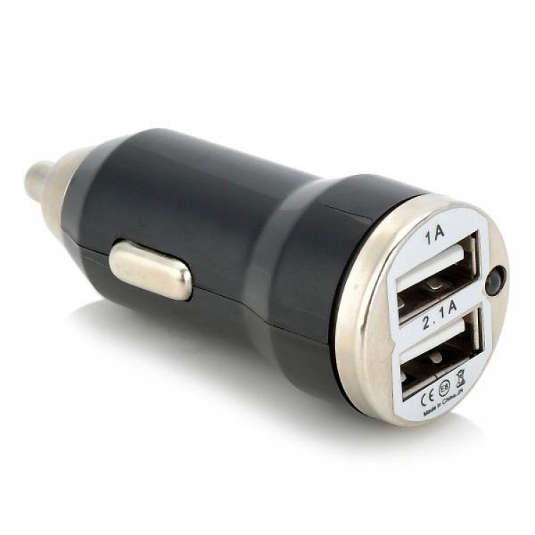 1a   2.1a Dual Usb Car Cigarette Lighter Charger - Black (12v) - Free 