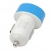 USB Car Cigarette Lighter Power Adapter for Iphone / Samsung / HTC / Nokia - White + Blue