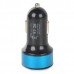 S-What Dual USB Car Cigarette Lighter Power Charger w/ Indicator - Black + Blue