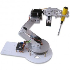 Assembled AS-6DOF Aluminium Robotic Arm Metal Arduino Robot Teaching Platform Silver