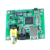 CM6631A 24bit/192khz USB to Coaxial and Optical Fiber SPDIF and I2S Circuit Board + Transparent Shell Kits