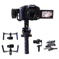 J69 Handheld 3 Axis Gimbal Stabilizer Electronic Gyroscope Autostability w/ Monolever & Double Handle for SLR