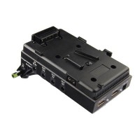 Lanparte A-mount Battery Pinch DSLR Power Supply Battery Plate VBP-01 with V-lock HDMI Splitter & 15mm Rods Clamp