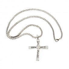 5PCS Platinum plated Crystal stones Dominic cross necklace Fast And Furious Men Classic Style CROSS Necklace