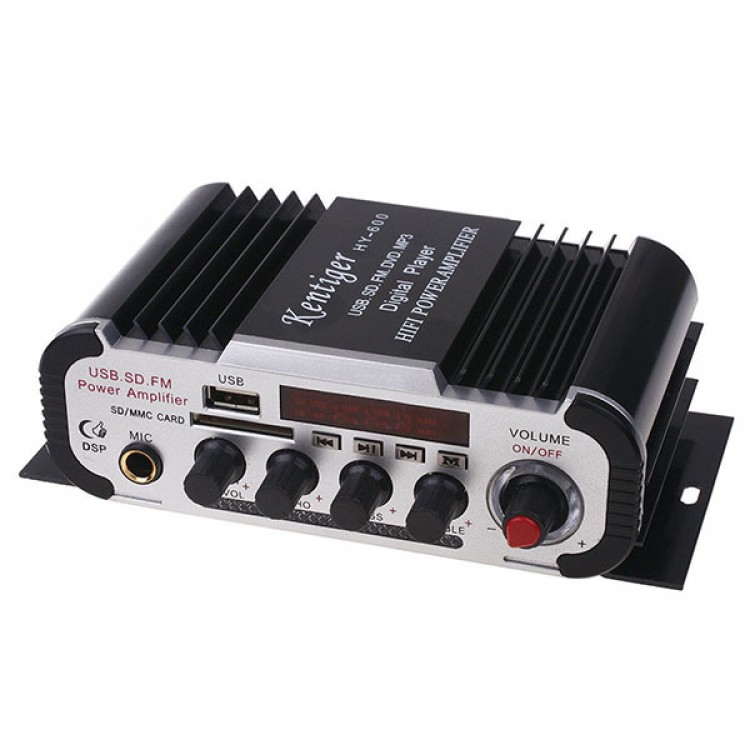 Kentiger Mini Stereo Power Amplifier Usb Sd Fm Microphone Input 2ch Rms 