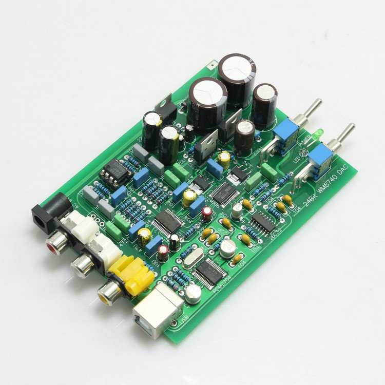 WM8740 + DIR9001 DAC Board Support Coaxial and USB Input - Free ...