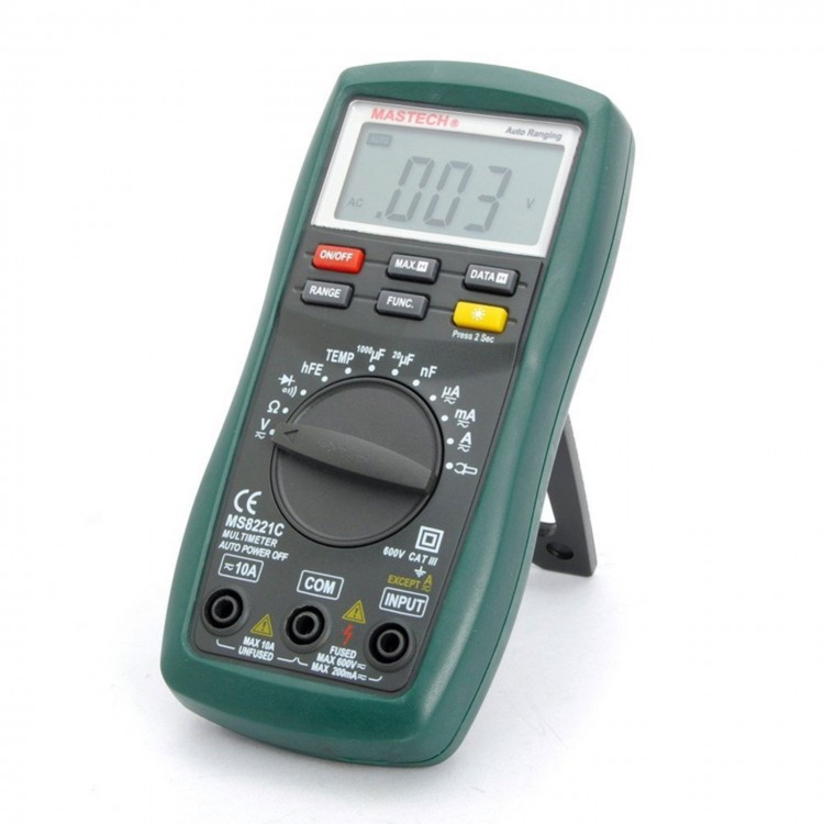 Mastech MS8221C Digital Multimeter Auto Manual Ranging DMM Temperature ...