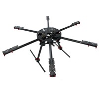 700mm Wheelbase Carbon Fiber Hexacopter Frame Kit w/ High Landing Gear Skid