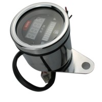 Motorcycle Tachometer Fuel Gauge With LCD Digital Display