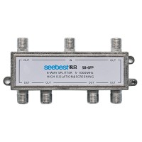 Seebest SB-6FP 5-1000MHz 6 Channel Outdoor Splitter High Isolation Scanning CATV Splitter 2-Pack