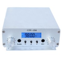 CZE-15A DC 12V 2W/15W Stereo PLL FM Transmitter Broadcast Car Radio Station w/Power Adapter