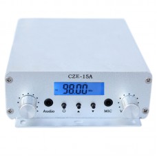 CZE-15A DC 12V 2W/15W Stereo PLL FM Transmitter Broadcast Car Radio Station w/Power Adapter