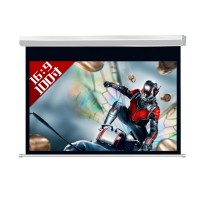 100inch 16:9 HD Projector Screen Portable White Glass Fiber Remote Control Electric Screen for Wall Hanging