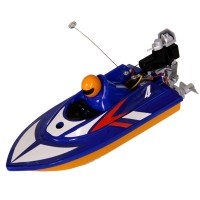 Mini 40MHz Wireless Remote Control Boat Toy RC Racing Speedboat for Kids-Blue