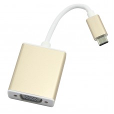 U3-317-GO USB-C USB 3.1 Type C to VGA 1080p HDTV Adapter Cable with Gold Aluminium Case for Macbook