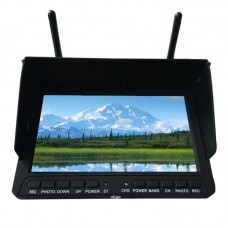 SKY-708 5.8G 7" 40CH DVR Field HD Monitor Built-in Dual Receiver HDMI Input with Sunshade for FPV