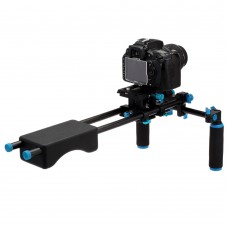 YLG0102F Light Portable Video Stabilizer Shoulder Mount with Double Handle Grip for DSLR Cameras Camcorders