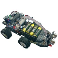 ZY08-C-G Smart Car Multifunctional Ultrasonic Infrared Obstacle Avoidance Vehicle Light Seeking Car Kit for DIY Robot