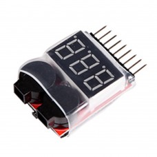 FMS 2-8S Lipo Battery Voltage Tester Low Voltage Alarm Buzzer for Aircraft Helicopter