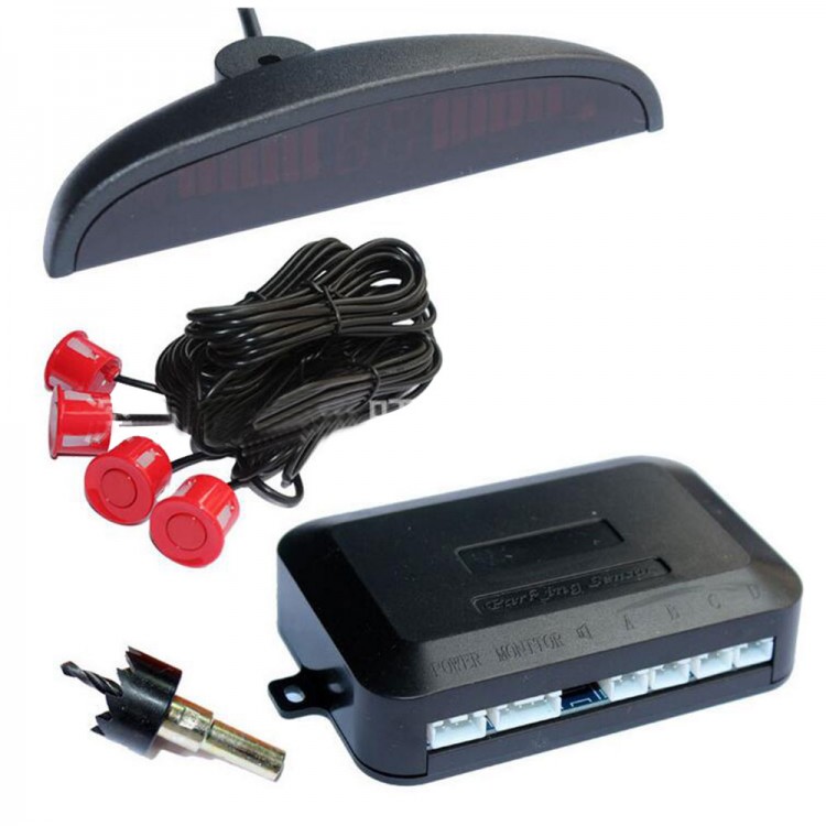 Reversing Radar Car Led Parking Sensor Kit Display 4 Probes For Vehicle Reverse Backup Radar 9824