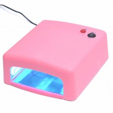 36W UV Nail Lamp Gel Curing Nail Art DIY Nail Dryer Art Tool with 4pcs 365nm UV Bulb-Pink
