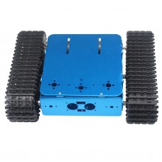 Unassembled Aluminum Tracked Vehicle Tank Chassis Blue Caterpillar Tractor Crawler Intelligent Robot Car for Arduino