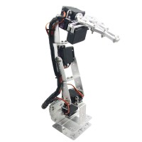 Aluminium Robot 6 DOF Arm Clamp Claw Mount Kit Mechanical Robotic Arm for Arduino-Silver