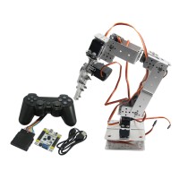 Assembled Robot 6 DOF Arm Mechanical Robotic Clamp Claw with LD-1501 Servos & Controller for Arduino-Silver