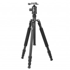 T-2504C Tripod Holder + Gimbal Multidirection Central Axis for DSLR Camera Photography Black