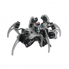 18DOF Aluminium Hexapod Spider Six Legs Robot Kit 18 Steering Gears Compatible w/ Arduino Silver