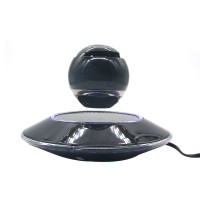 Wireless Speaker Bluetooth Floating Magnetic Levitating Speaker LED for Christmas Gift Black