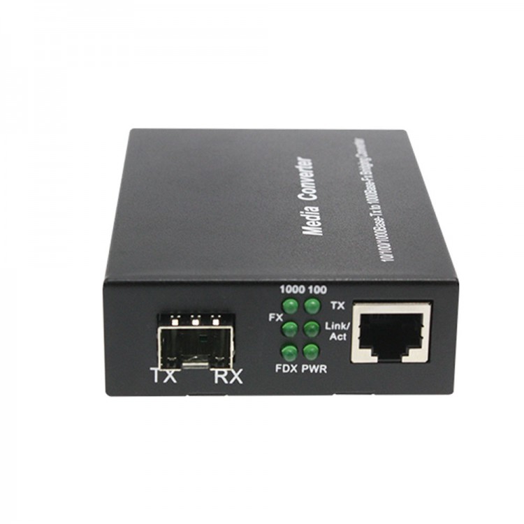 Fiber Ethernet Media Converter Gigabit Single Mode Double Fiber LC ...