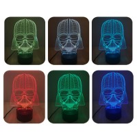 3D Bulbing Star War Darth Vader Night Light 7 Color Change LED Desk Table Lamp