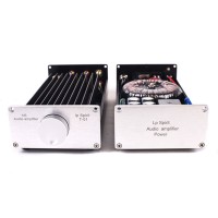 HIFI Audio Power Amplifier Class A 1969 Dual Channel with Power Supply Silver