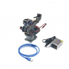 ABB 6DOF Robot Mechanical Arm Alloy Robotics Arm Rack with Servos Power Supply Arduino Board Kit 