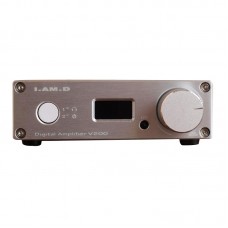 I.AM.D V200 Digital Audio Amplifier Headphone Amp 150Wx2 CM6631A 24Bit 192KHz Input USB Optical Coaxial AUX OLED Silver