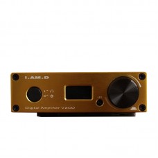 I.AM.D V200 Digital Audio Amplifier Bluetooth Headphone Amp 150Wx2 CM6631A 24Bit 192KHz USB Optical Coaxial AUX OLED Gold