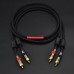 2×RCA to 2×RCA Male Audio Signal Cable Amplifier Video Cord Hi-Fi Copper Stereo 2PCS