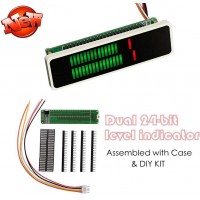 Level Indicator Dual 24 Stereo VU Meter AGC Mode LED Music Display Amplifier DIY