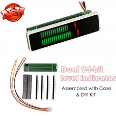Level Indicator Dual 24 Stereo VU Meter AGC Mode LED Music Display Amplifier DIY
