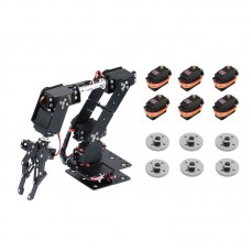 6DOF Unassembled Mechnical Arm Robot + 6PCS MG996R Analog Servo + 6PCS Metal Servo Wheel    