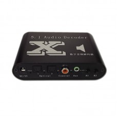 5.1 CH ACS/DTS Digital Audio Decoder Converter Fiber Coaxial SX-512A RAC AUX Box Player for PC DVD Headphone 