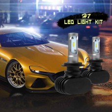 CSP Chips 6500K White H7 Car Headlight Bulb Kits H7 Led 50W 8000lm Fan-less Single Beam 2x Lamps