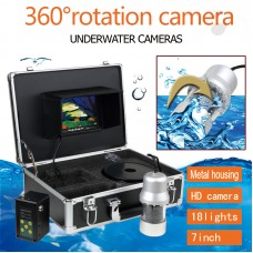 F08 360° Underwater Camera HD Fish Finder IP68 1000TVL Waterproof 7'' LCD 20M