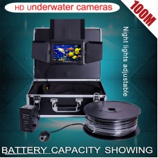 1000TVL Underwater Camera HD Fish Finder DVR Recording 12 LED Light 7'' 100M Cable 8G SD