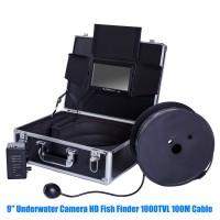 9'' IP68 Underwater Camera HD Fish Finder 1000TVL 12 LED Light 100M Cable