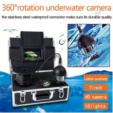 360° Panning Underwater HD Camera Fish Finder 7'' 1000TVL 20m Depth 5mm Cable 