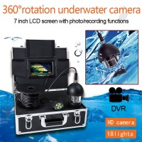 7'' 360° Panning Underwater HD Camera DVR RecordingFish Finder 1000TVL 20m Depth 8G SD 