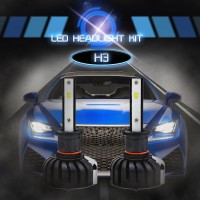 H3 CSP Chips LED Headlights Bulbs 6000K Car Fog Lamp 80W 8000LM IP65 Waterproof  