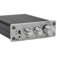 ZHILAI K7 HIFI TDA7498 T-AMP Analog Signal Digital Terble Bass Adjustment Amplifier High Power 2X70W Silver w/ Power Supply